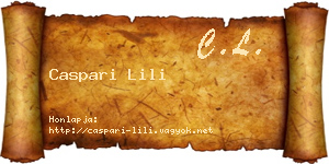 Caspari Lili névjegykártya
